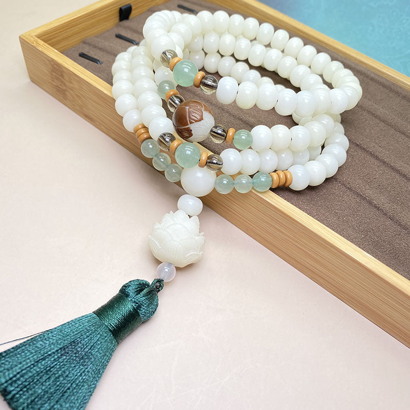 7*9mm Bodhi Seed Mala Bracelet | Protection & Wisdom