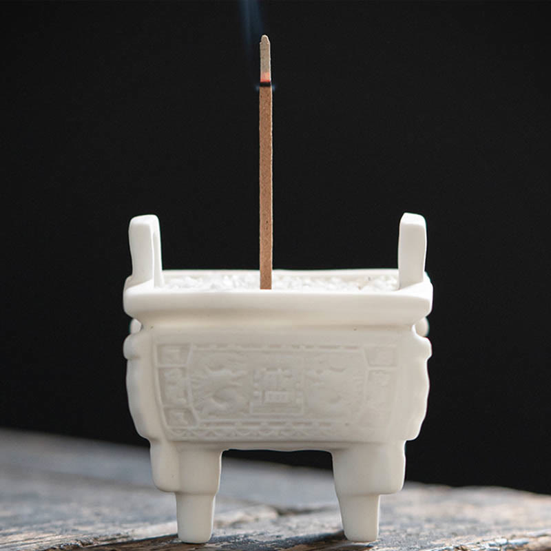 Prosperous Dragon Ceramic Incense Burner with Double Lion Ears