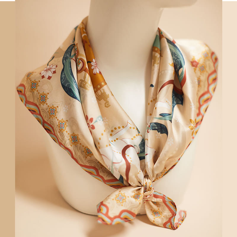 100% Mulberry Silk Scarf Inspired by Riyue Mountain | Tibetan Scarves