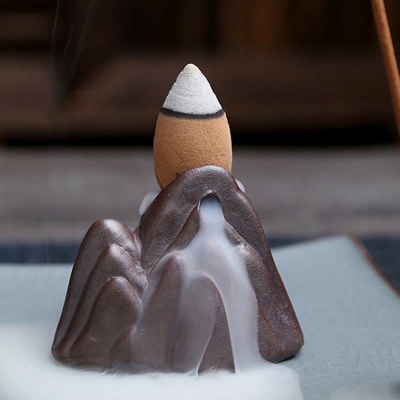 Ceramic Lotus Backflow Incense Burner for Meditation