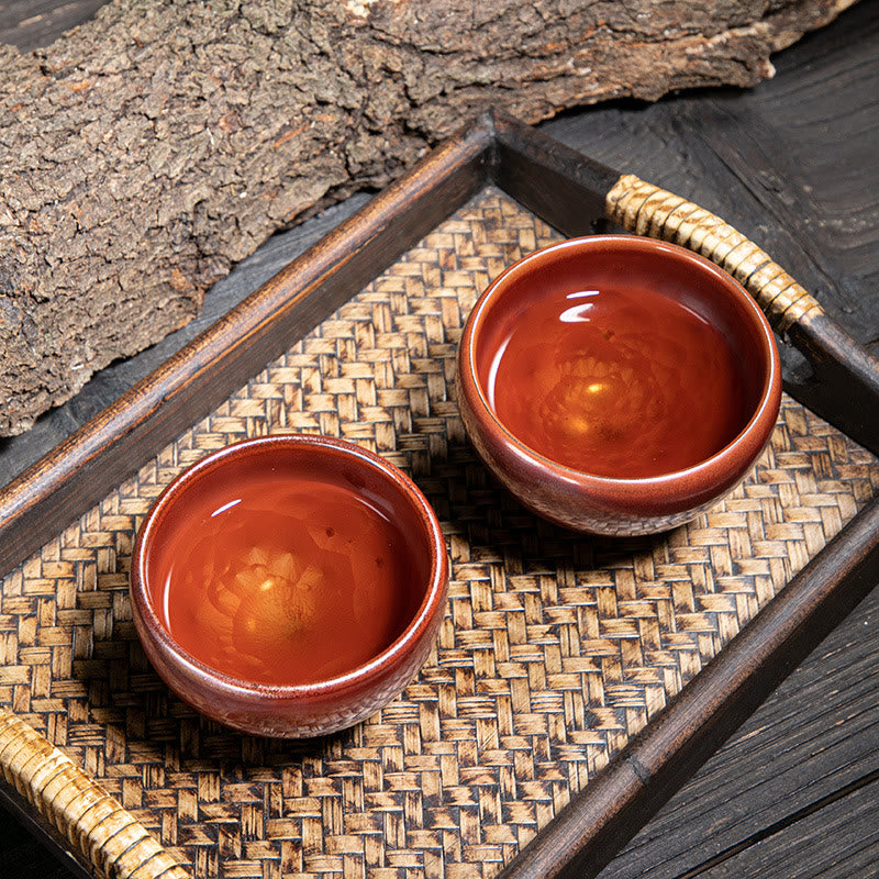 Handmade Lotus Design Ceramic Tea Cup for Kung Fu Tea Ceremony