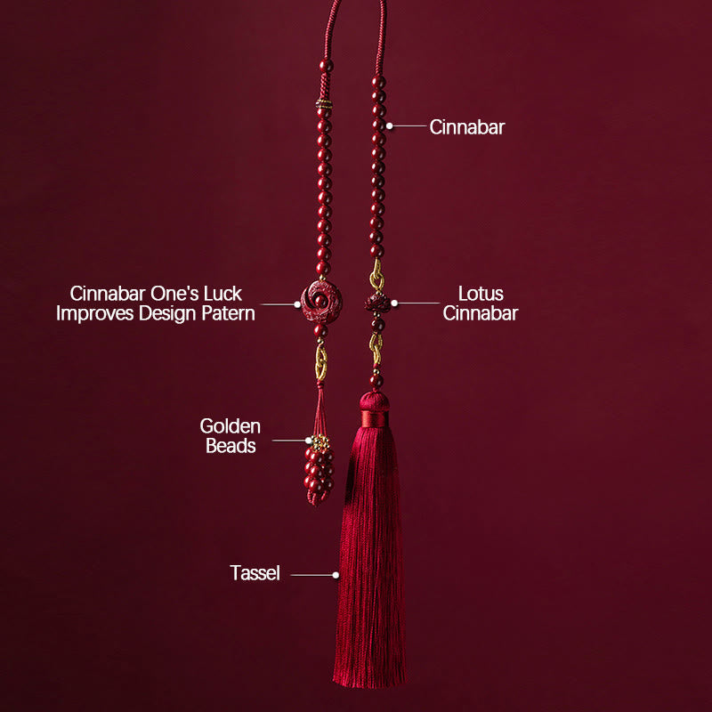 Cinnabar Lotus Car Hanging Decor | Luck & Calm Symbol