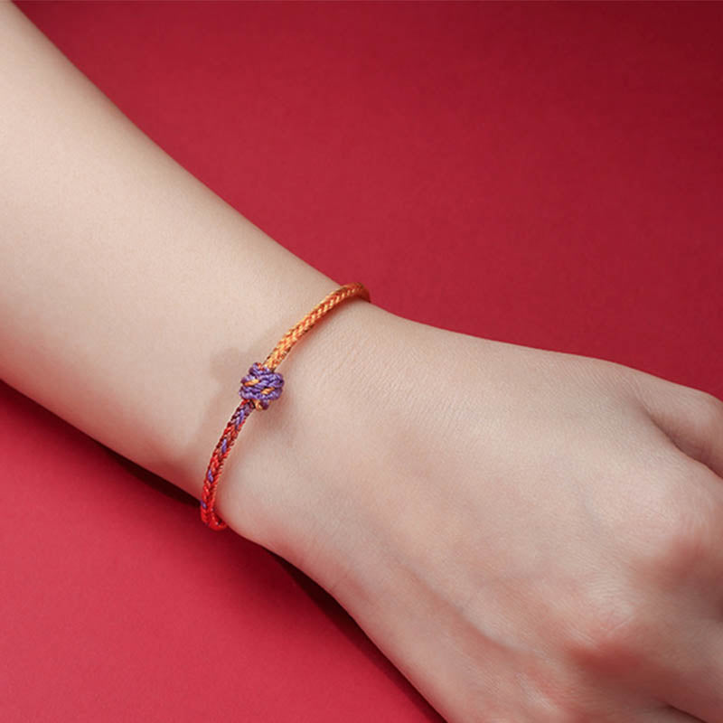 Colorful Purple Gold Red Braided Rope Bracelet for Balance