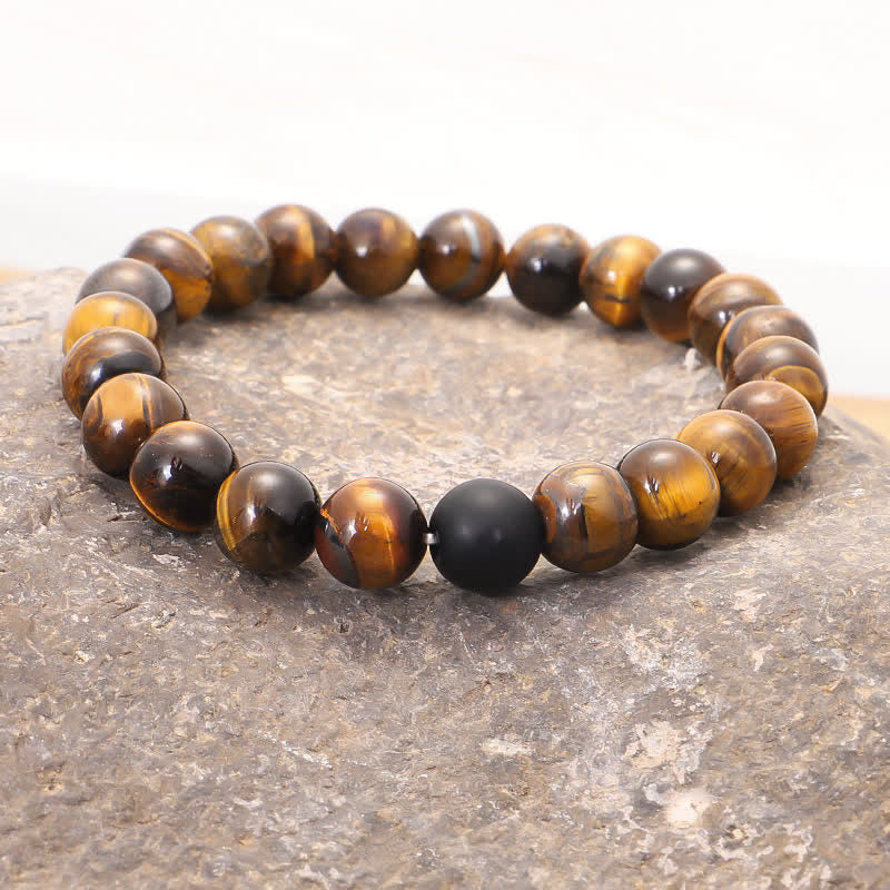 108 Beads Tiger Eye Protection Mala Bracelet 8mm Unisex