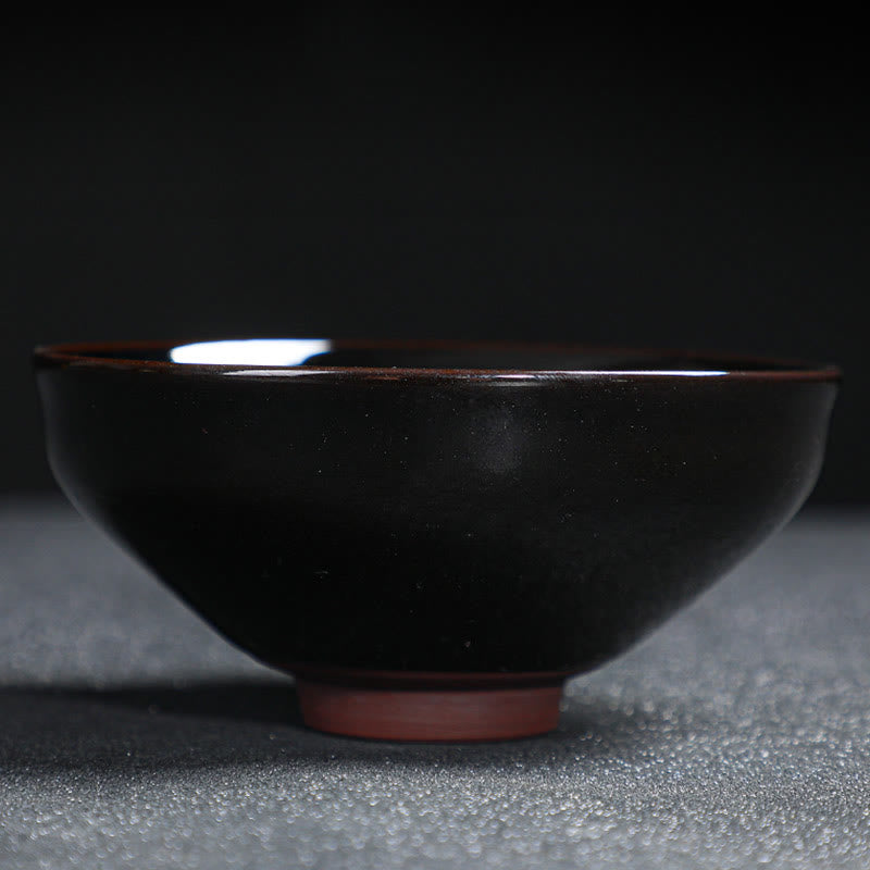 Gold Maple Leaf Jian Zhan Tenmoku Ceramic Teacup 120ml