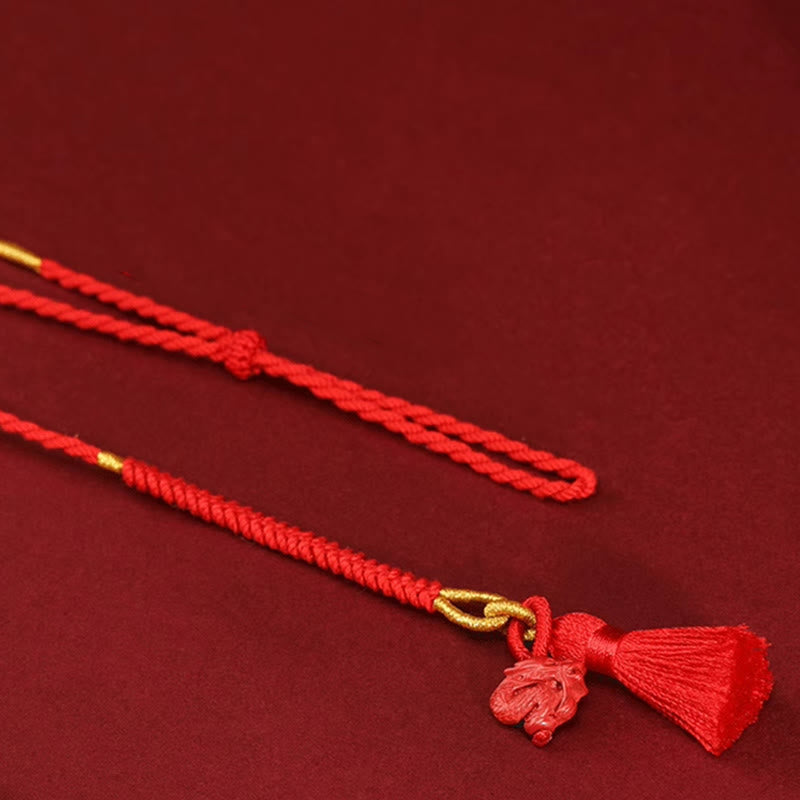 Cinnabar Dragon Protection Belly Chain Red String 2.5mm