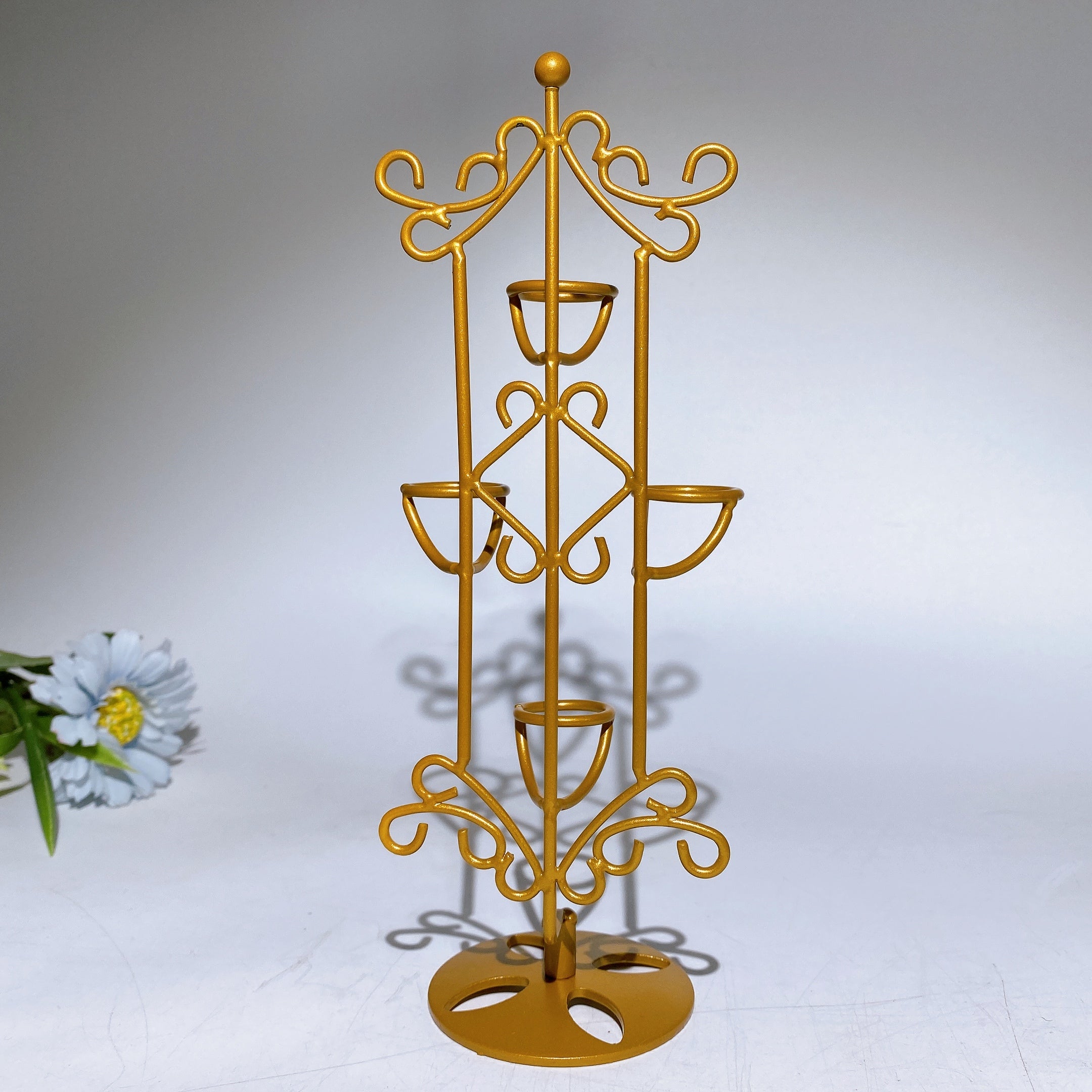 23cm Gold Metal Stand for Double Terminated Crystal Points