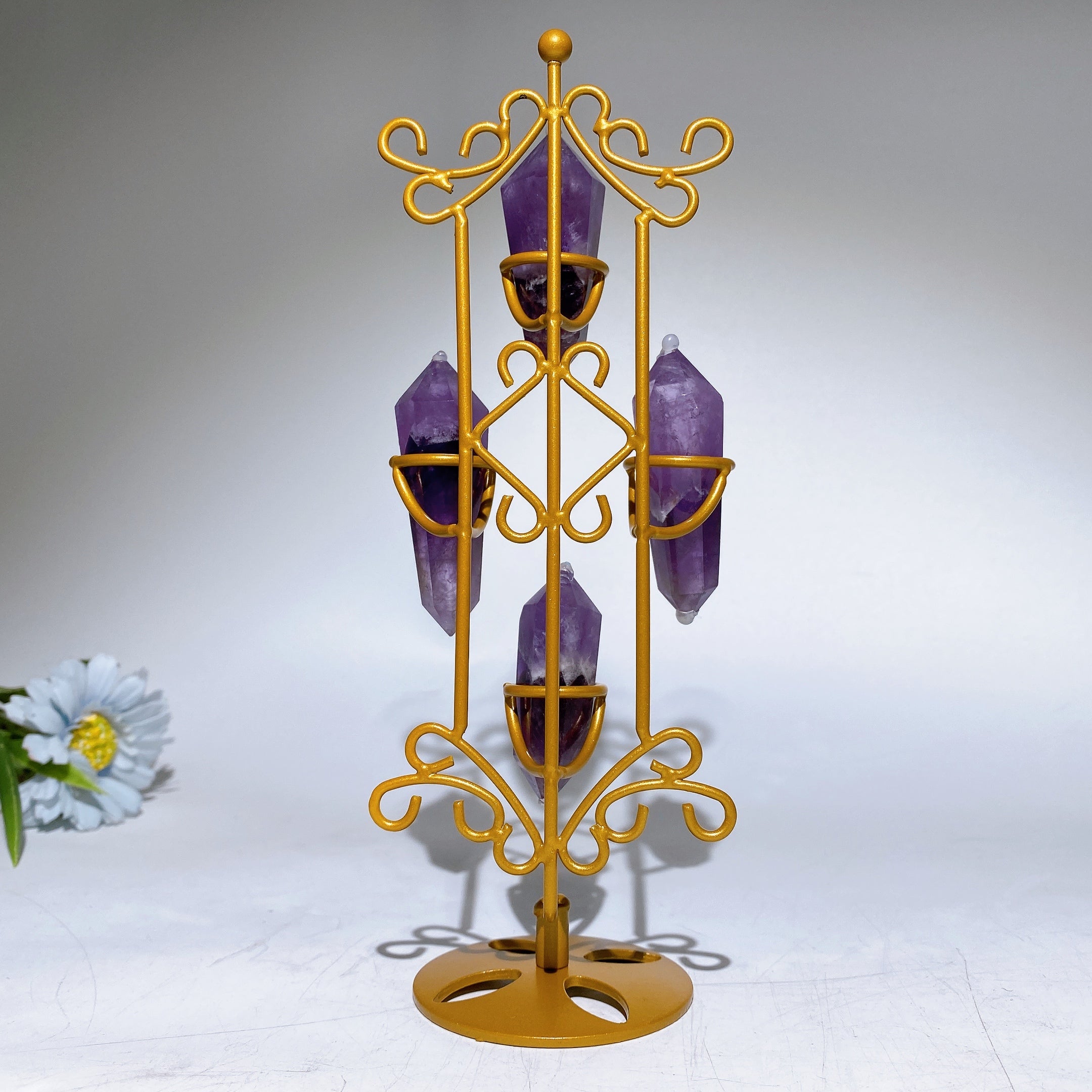 23cm Gold Metal Stand for Double Terminated Crystal Points