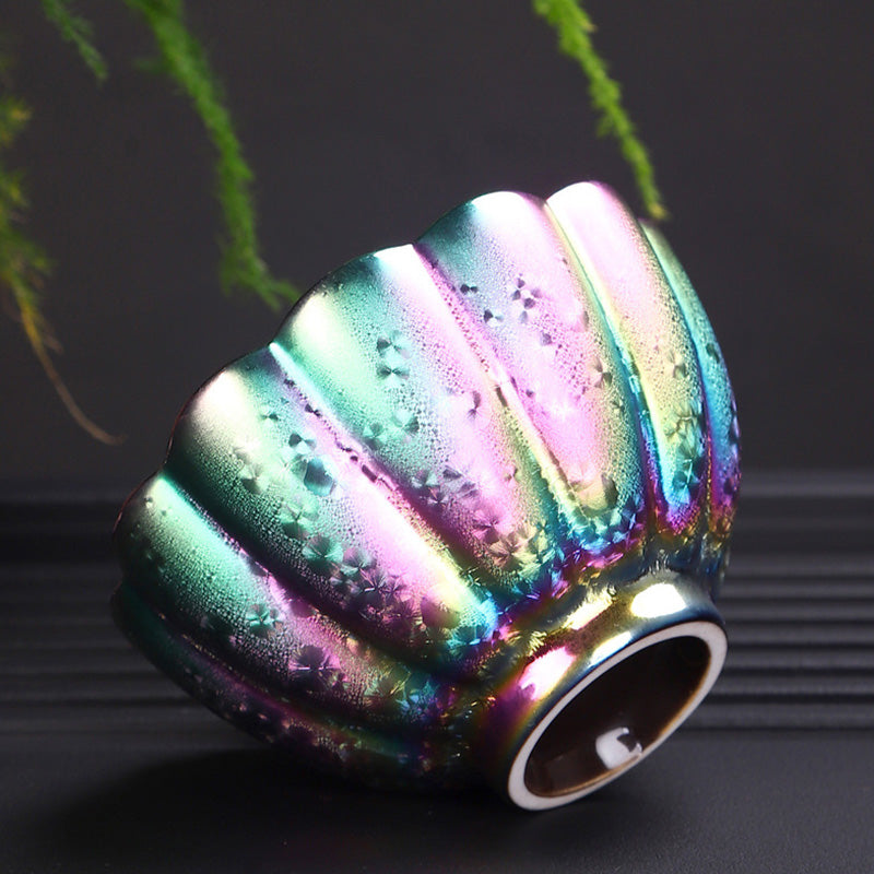 Rainbow Color Jianzhan Ceramic Zen Decor Teacup