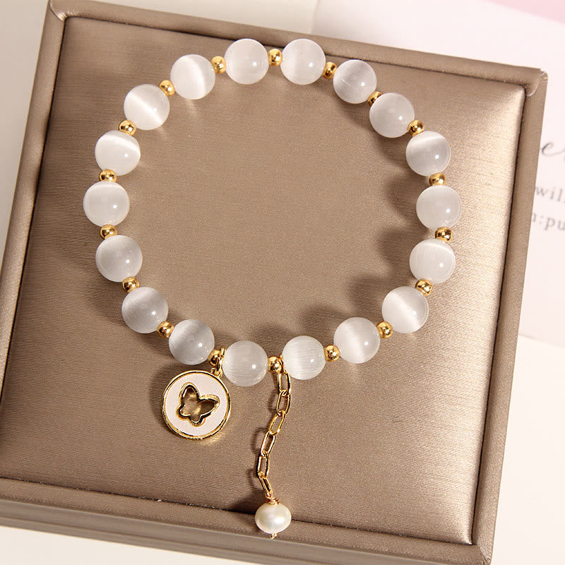 Cat's Eye Butterfly Charm Spiritual Bracelet for Peace & Love