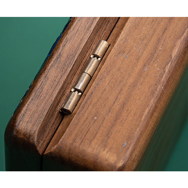 Black Walnut Wood Jewelry Storage Box with Mirror | Zen Decor