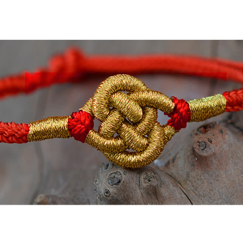 Red String Luck Strength Bracelet | Handmade Chinese Knotting