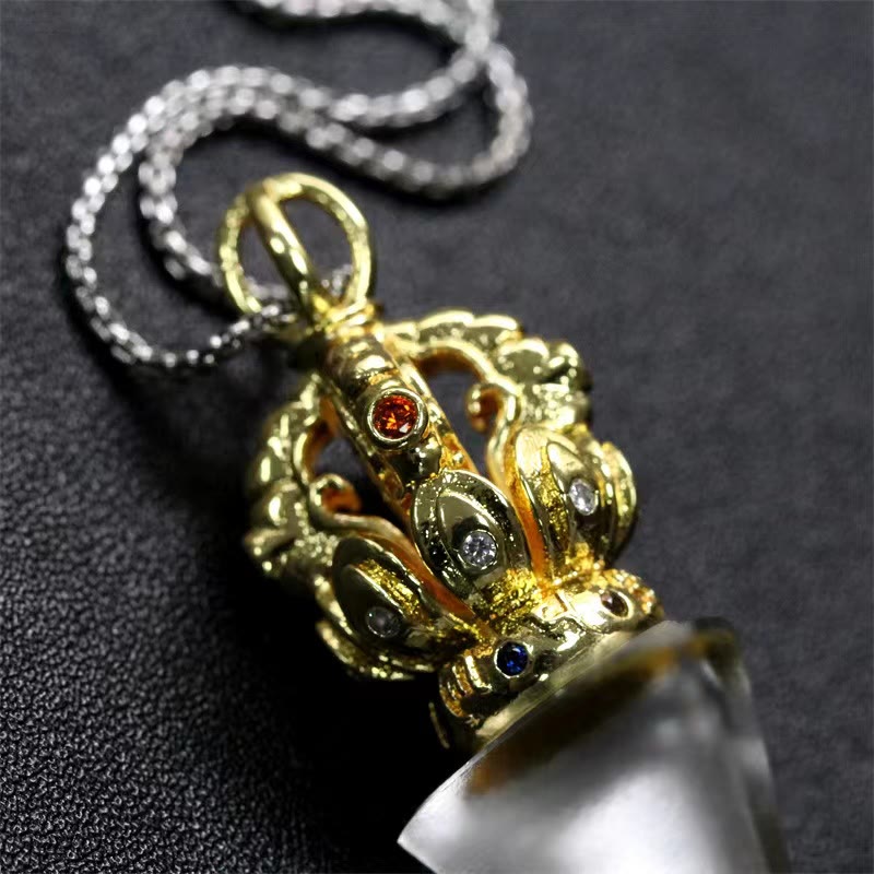 Liuli Crystal Dorje Vajra Spiritual Strength Necklace