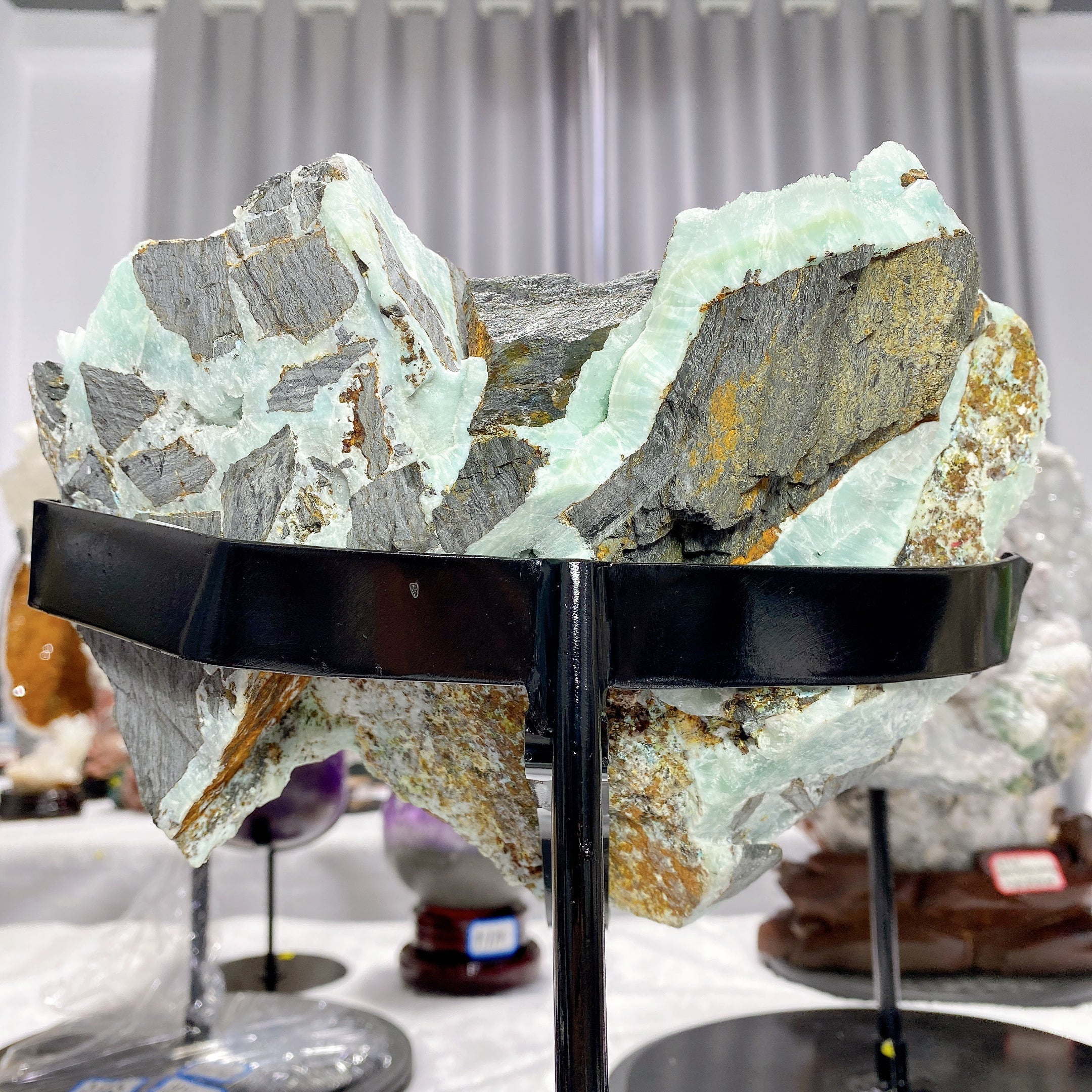 24cm Hemimorphite Heart Shape Crystal Specimen for Healing