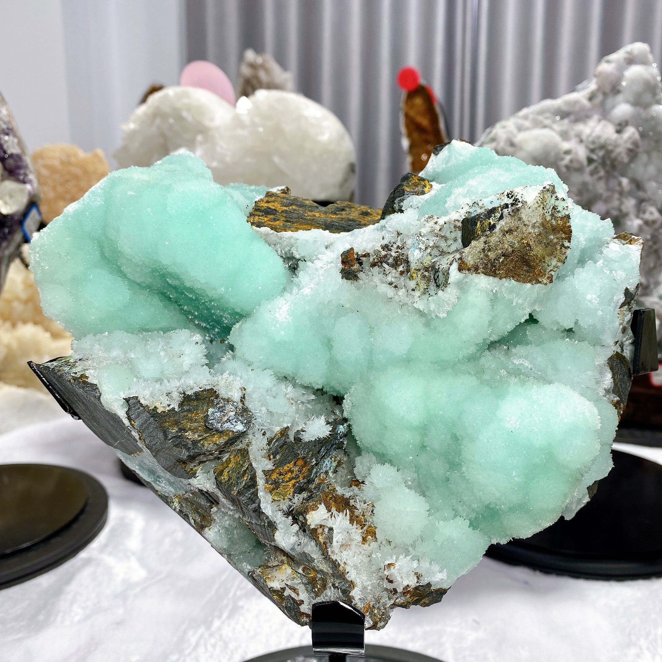 24cm Hemimorphite Heart Shape Crystal Specimen for Healing