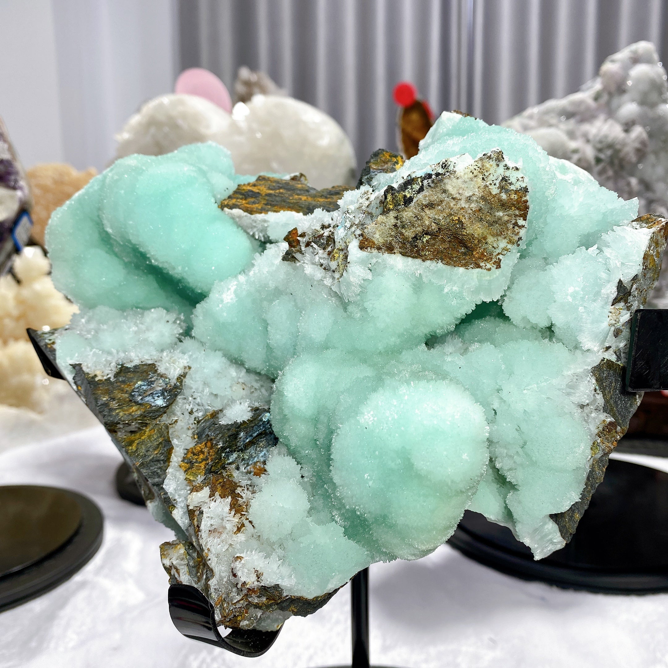 24cm Hemimorphite Heart Shape Crystal Specimen for Healing