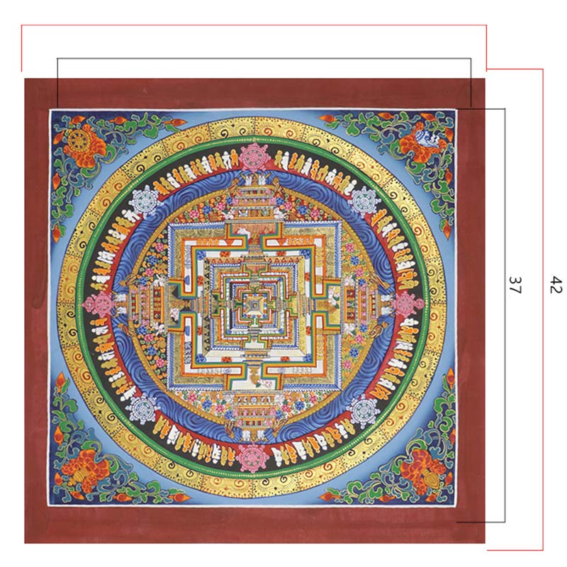 Handmade Tibetan Thangka Painting | 37x42cm Spiritual Art