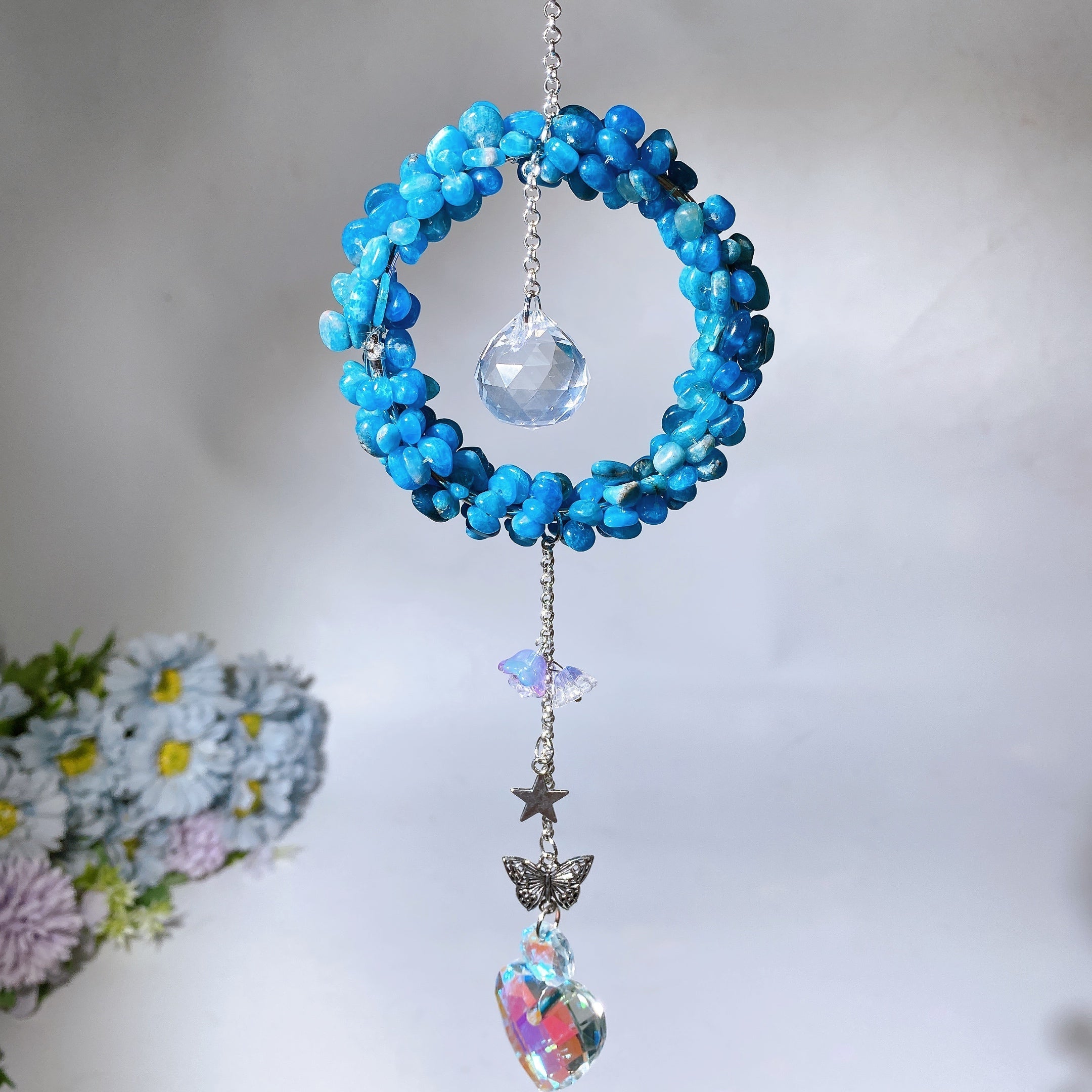 25-28cm Crystal Chips Suncatcher for Sunlight Energy Healing