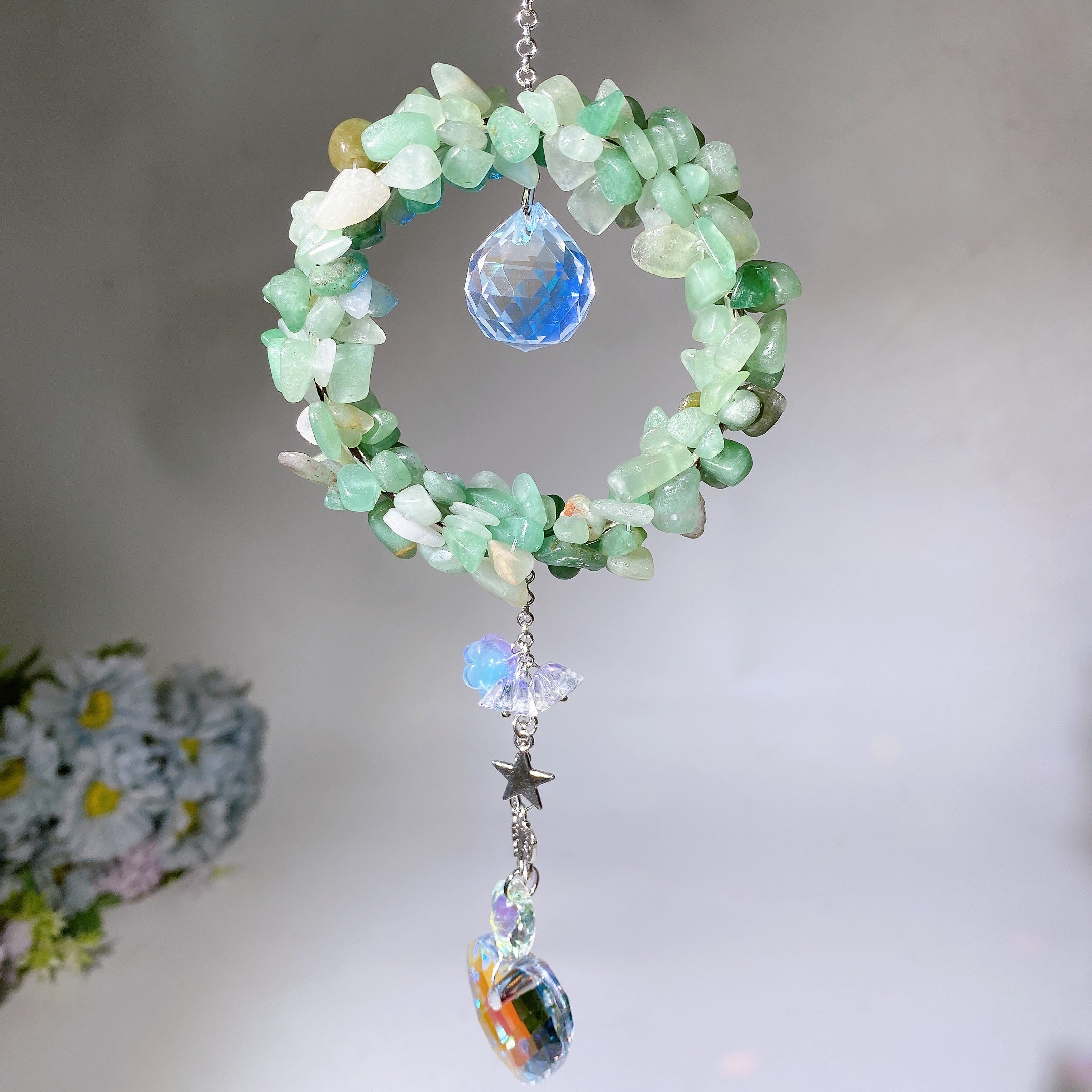 25-28cm Crystal Chips Suncatcher for Sunlight Energy Healing