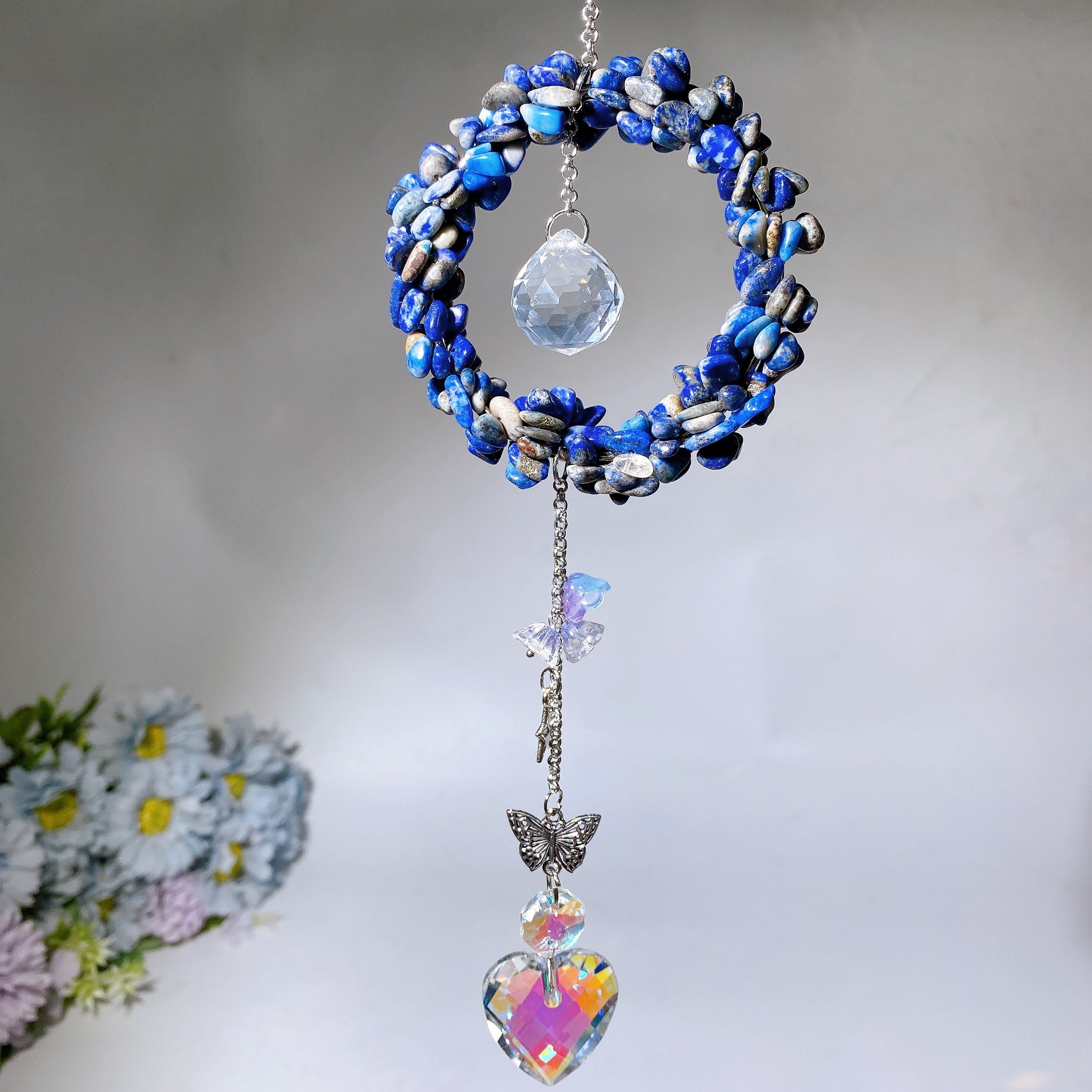 25-28cm Crystal Chips Suncatcher for Sunlight Energy Healing