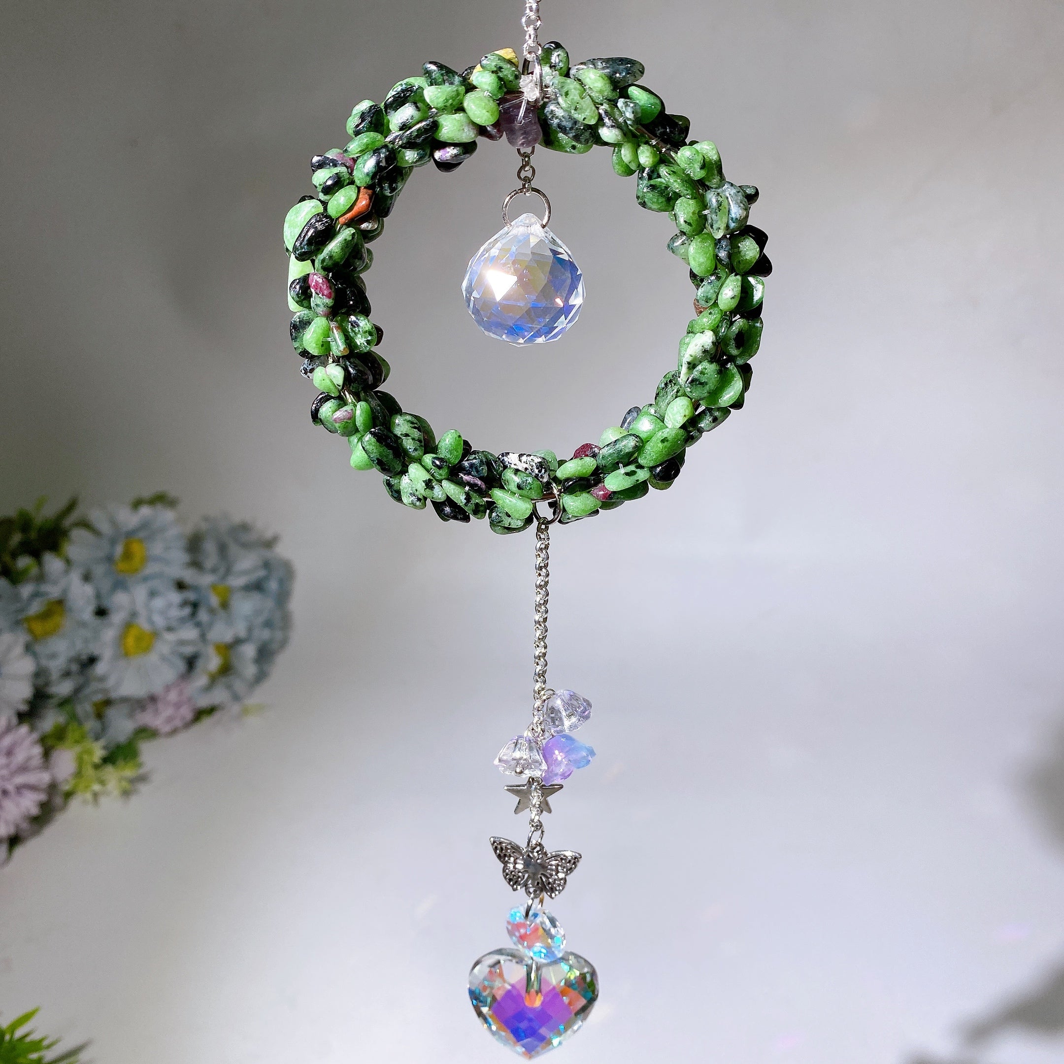 25-28cm Crystal Chips Suncatcher for Sunlight Energy Healing