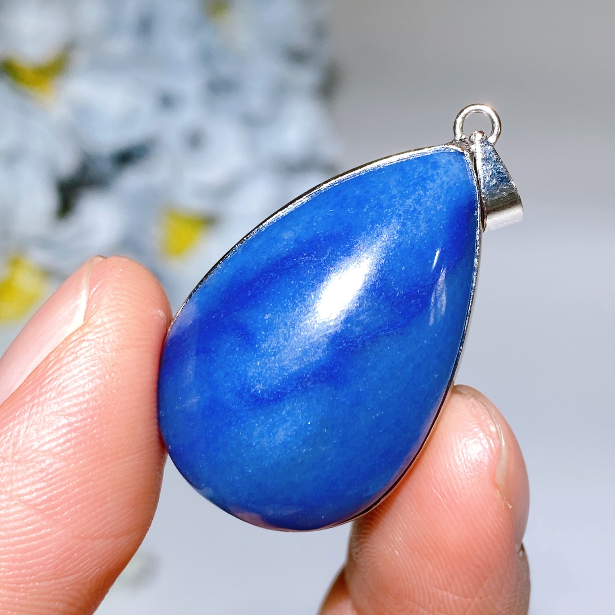 25-30mm Blue Aventurine Teardrop Pendant for Healing