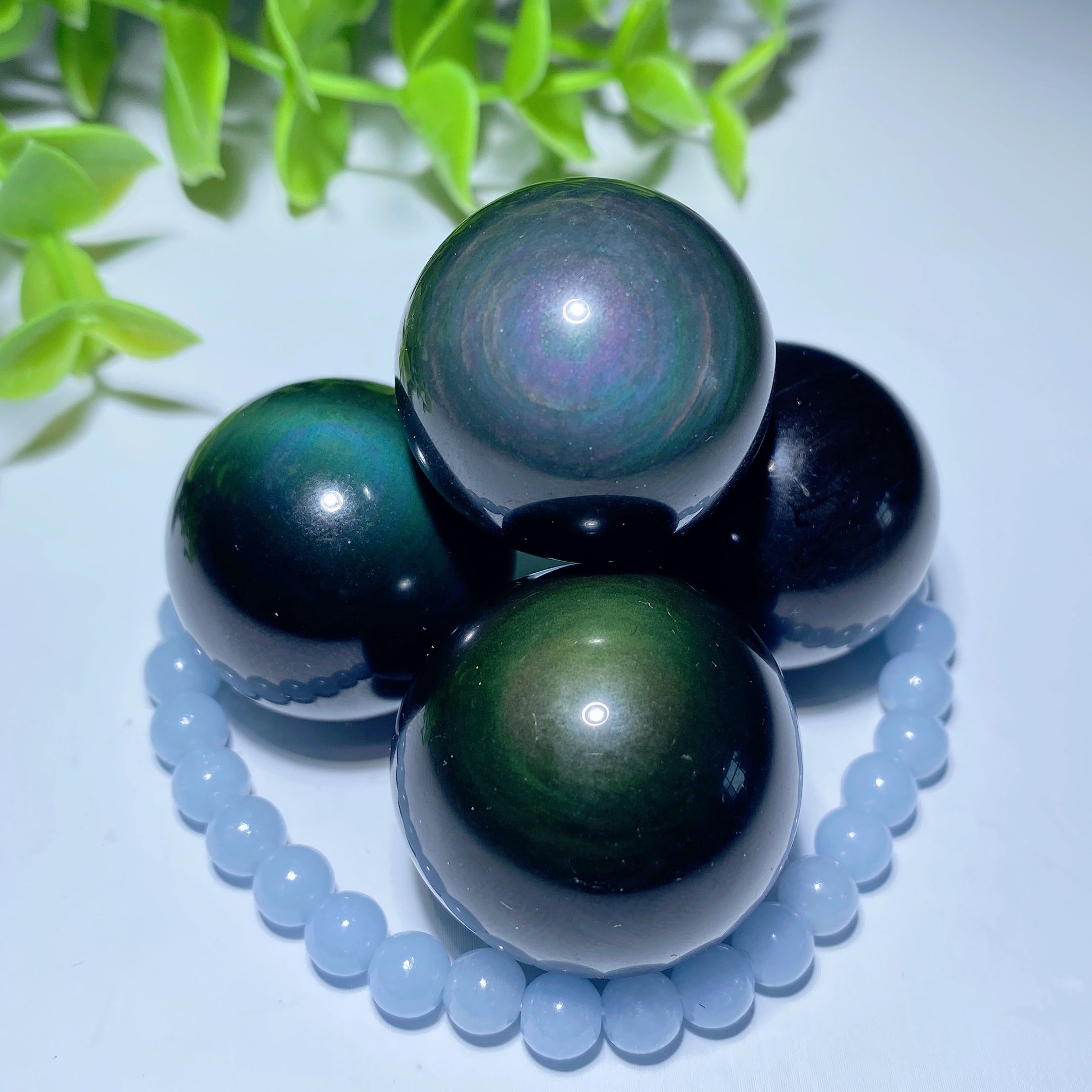 25-30mm Rainbow Obsidian Crystal Sphere for Healing