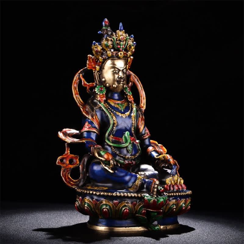 25.5cm Copper Yellow Jambhala Bodhisattva Buddha Statue for Serenity