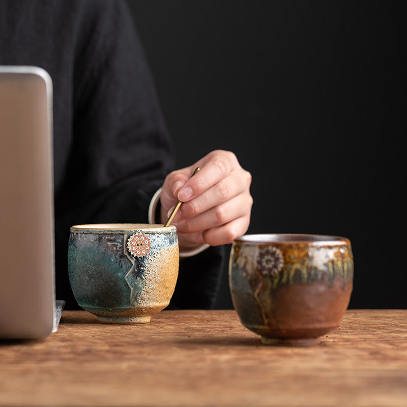 250ml Sunflower Kiln Change Ceramic Zen Coffee Mug