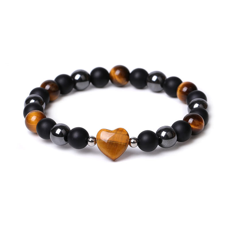 Black Onyx & Tiger Eye Protection Bracelet 8mm Beads