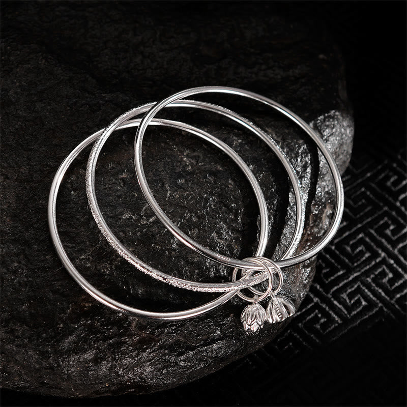 58mm White Copper Lotus Pod Bracelet for New Beginnings