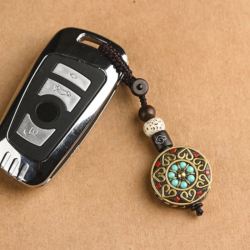 Om Mani Padme Hum Bodhi Seed Peace Key Chain Charm
