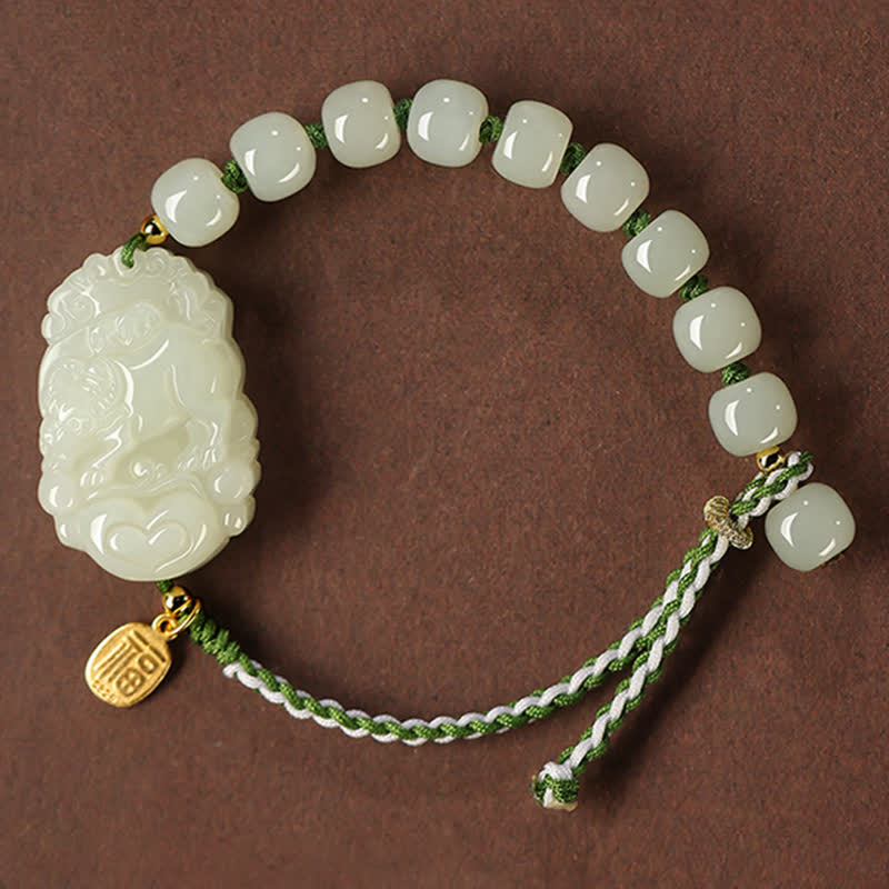 Hetian Jade Luck Bracelet | 925 Sterling Silver String