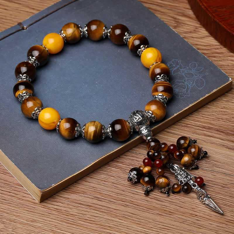 Tiger Eye Dragon Vein Agate Power Healing Bracelet