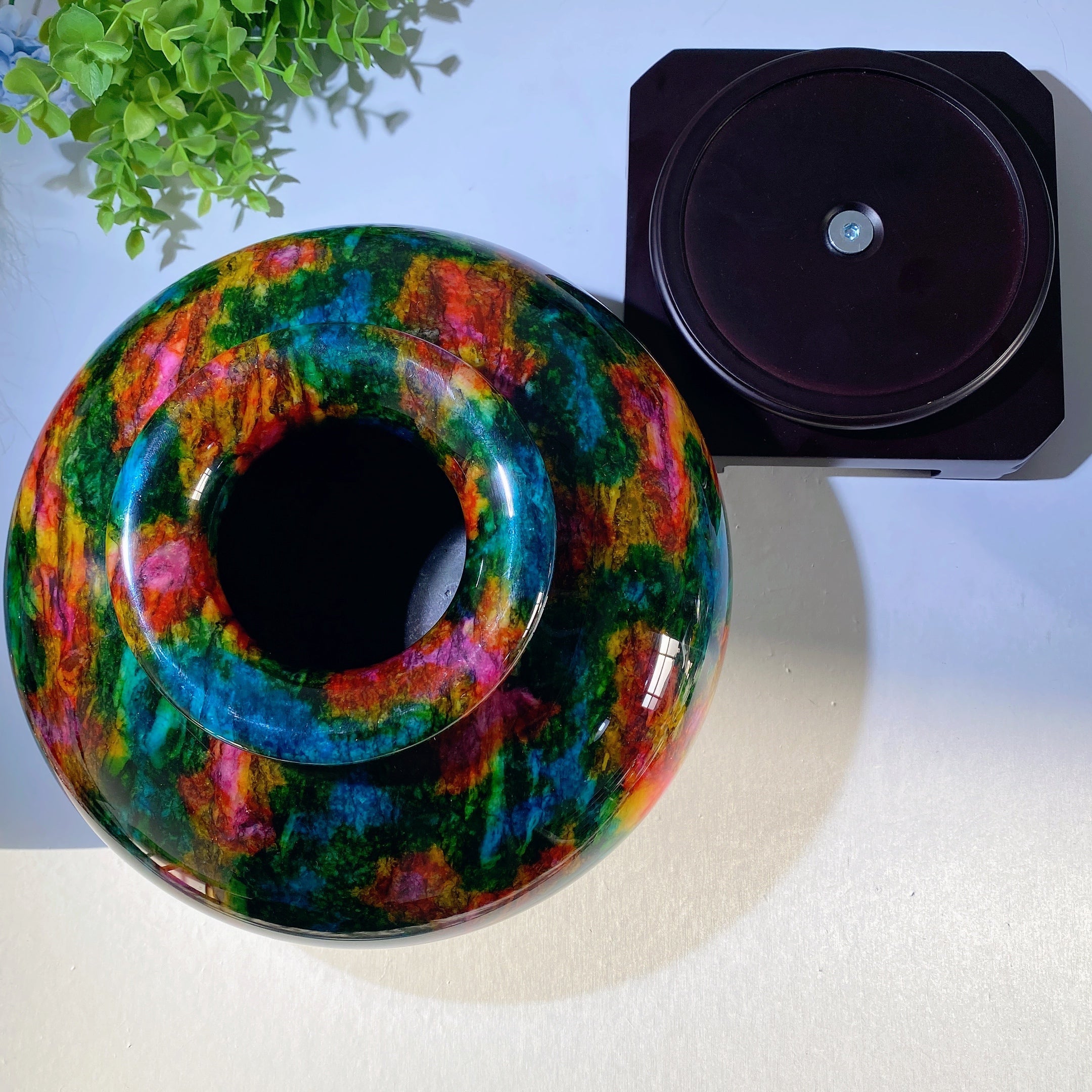 25cm Seven Color Jade Vase for Zen Decor Healing