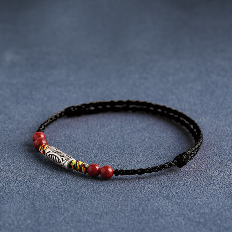 925 Sterling Silver Braided Koi Fish Bracelet for Wealth & Luck