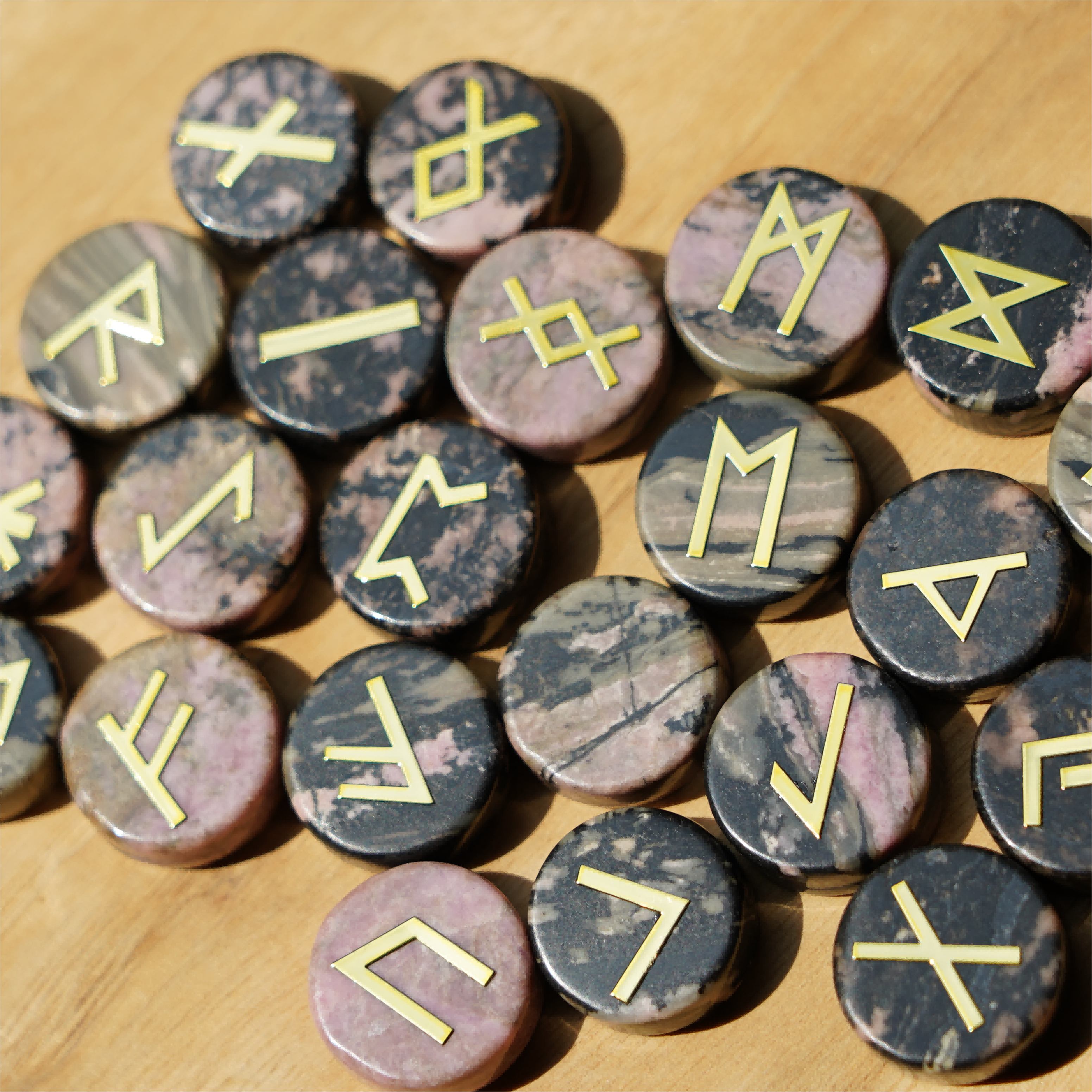 25pcs Mixed Crystal Runes Healing Set | 15mm Polished Stones
