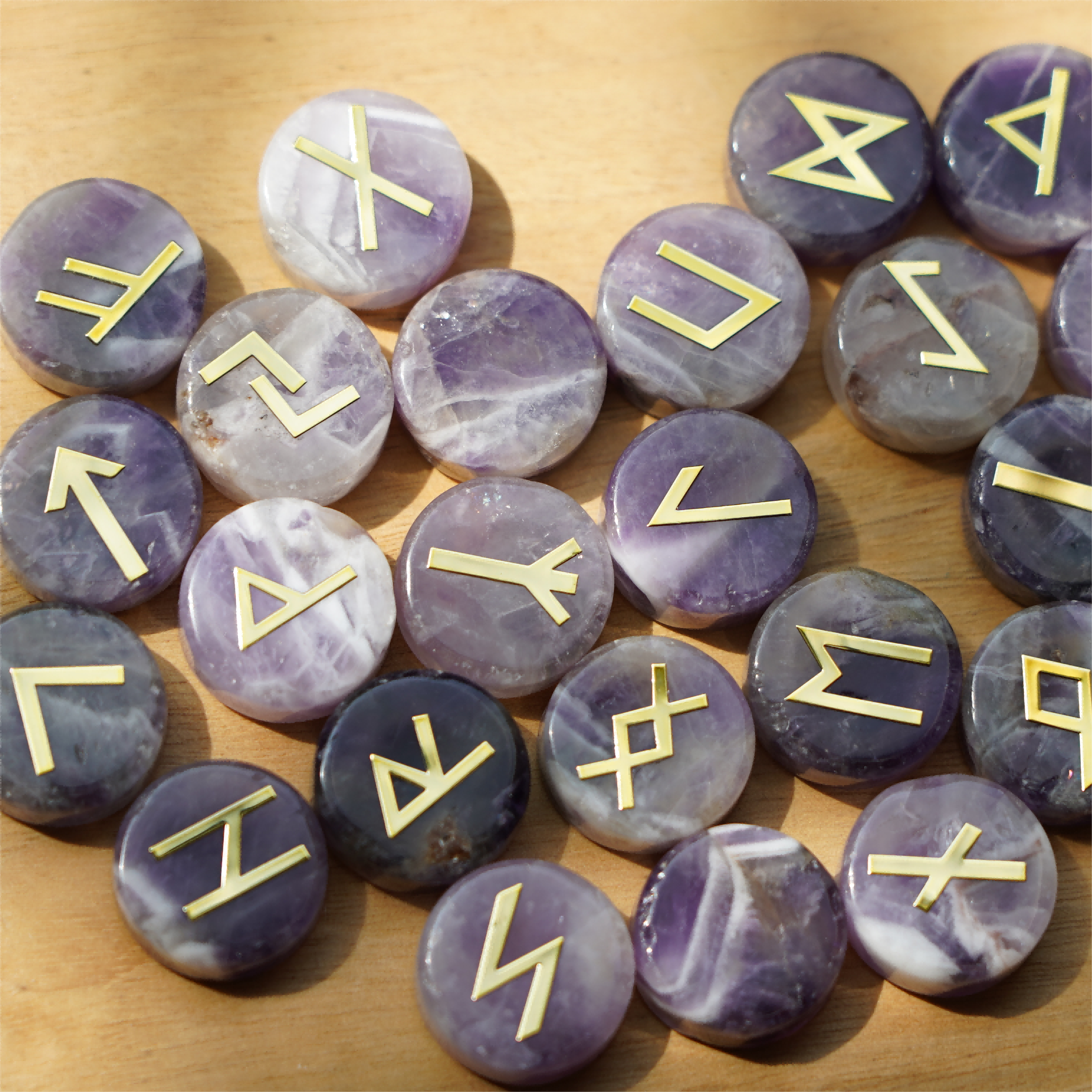 25pcs Mixed Crystal Runes Healing Set | 15mm Polished Stones