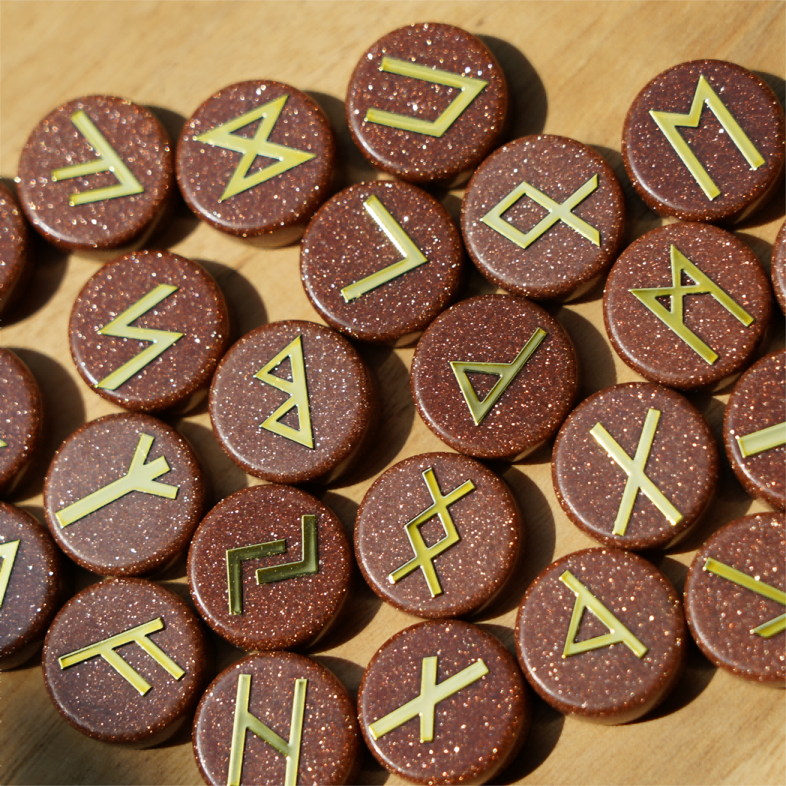 25pcs Mixed Crystal Runes Healing Set | 15mm Polished Stones