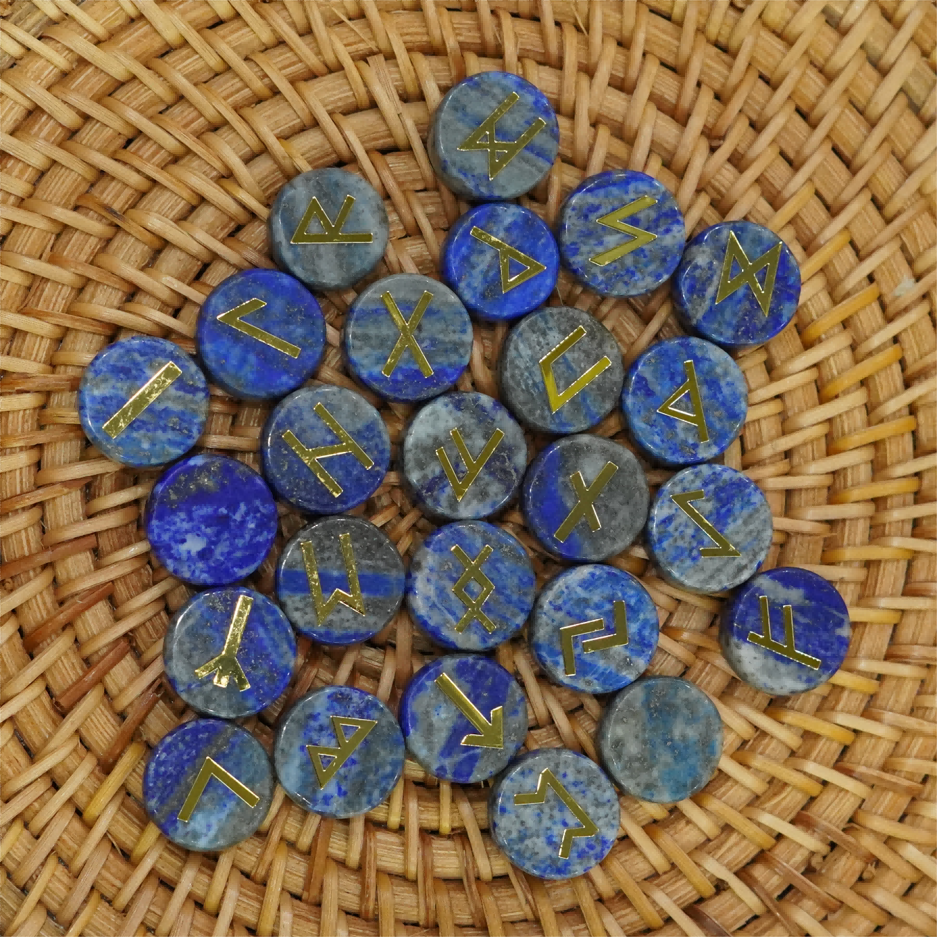 25pcs Mixed Crystal Runes Healing Set | 15mm Polished Stones