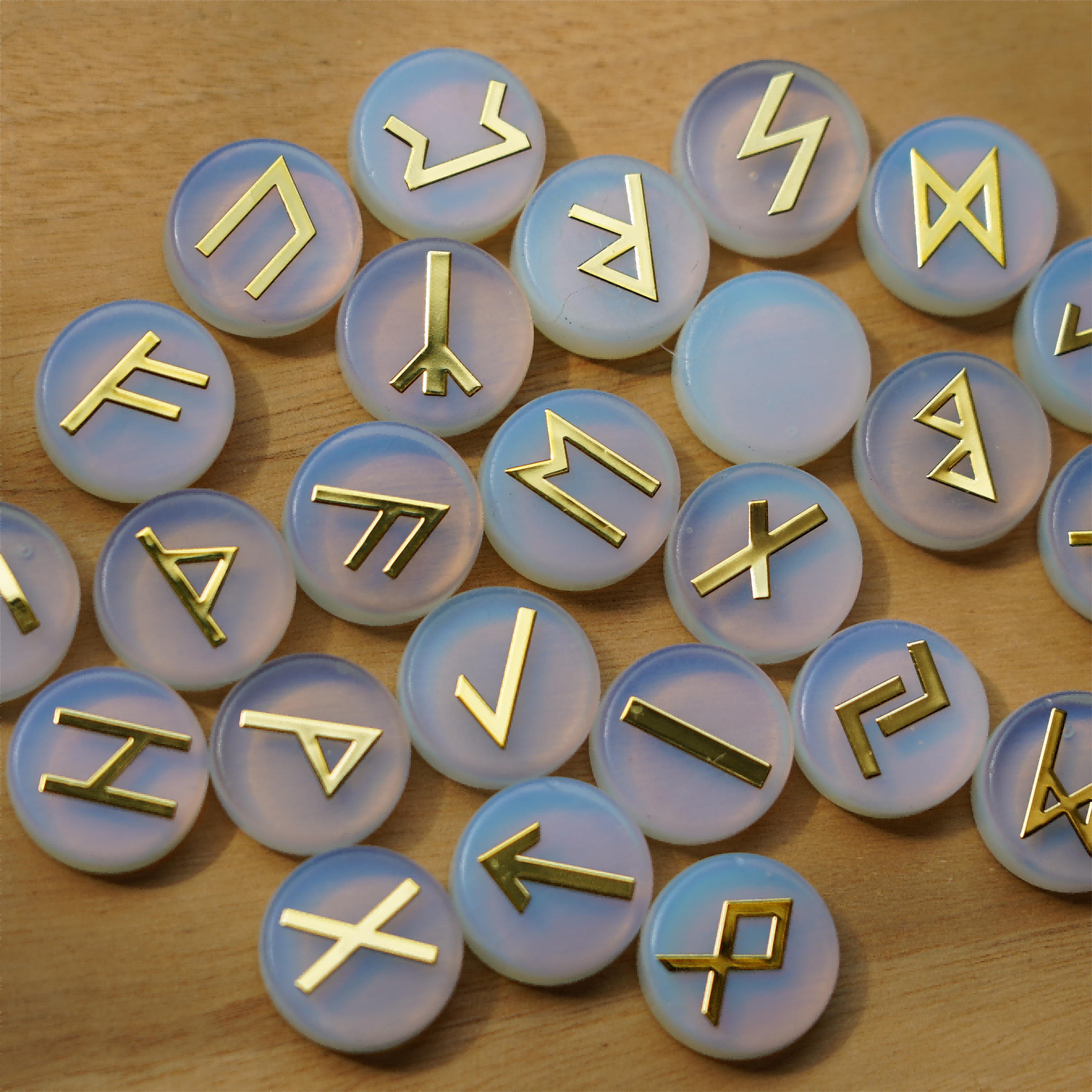 25pcs Mixed Crystal Runes Healing Set | 15mm Polished Stones
