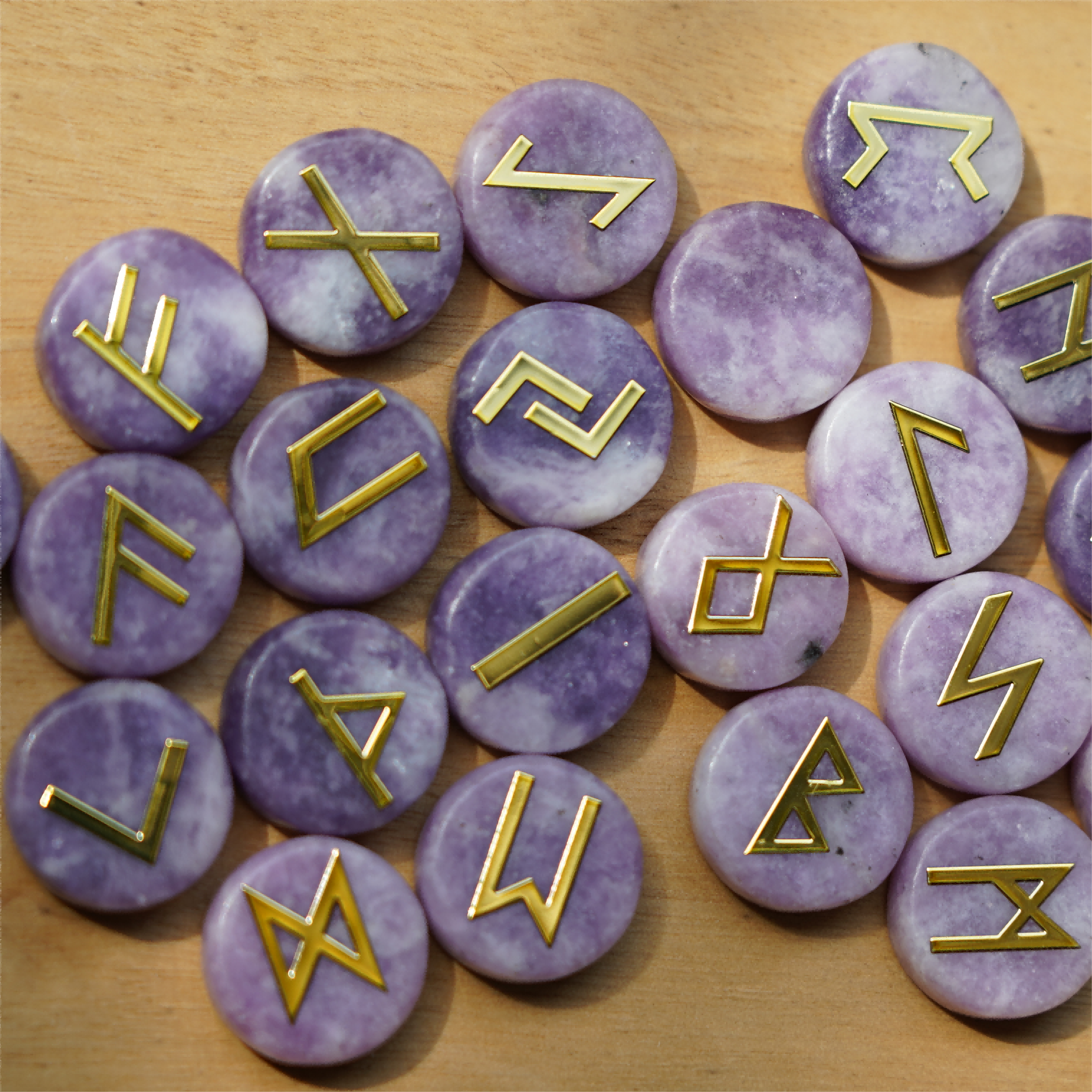 25pcs Mixed Crystal Runes Healing Set | 15mm Polished Stones