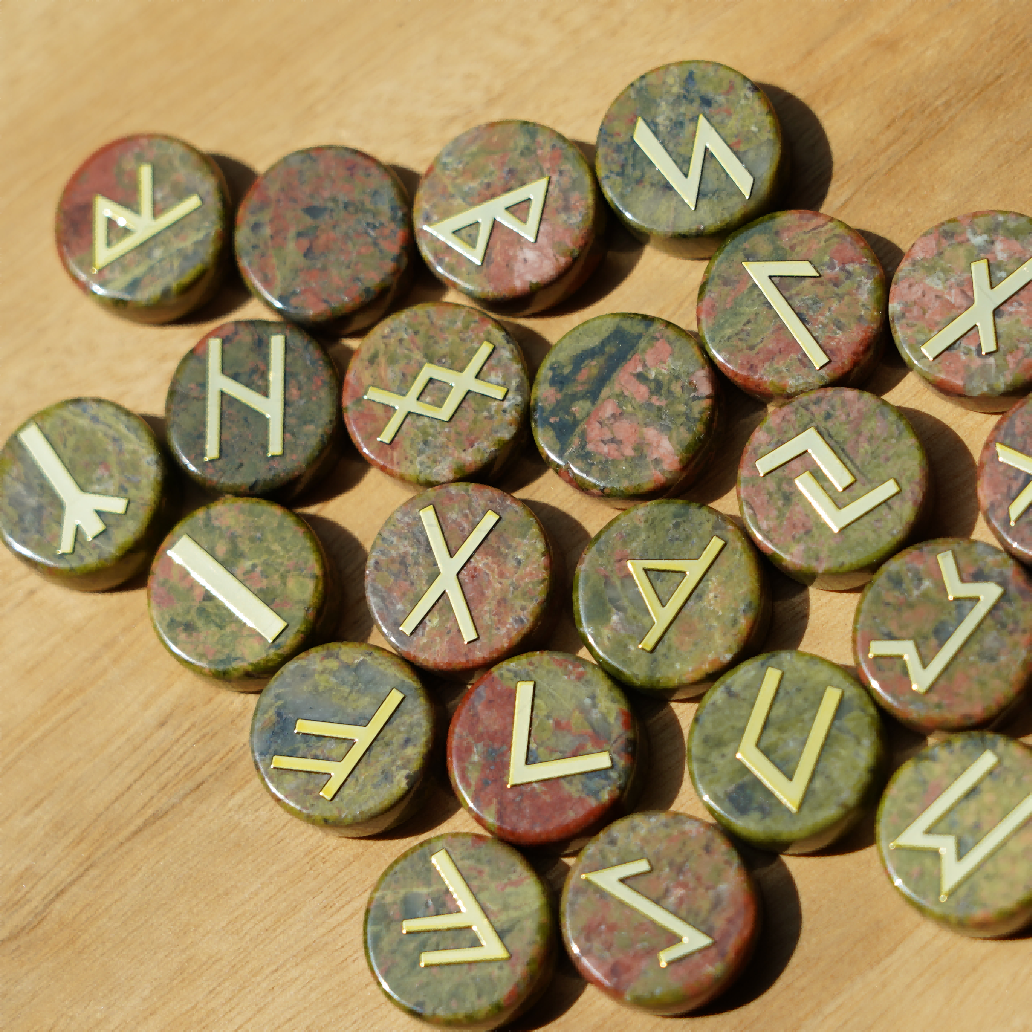 25pcs Mixed Crystal Runes Healing Set | 15mm Polished Stones
