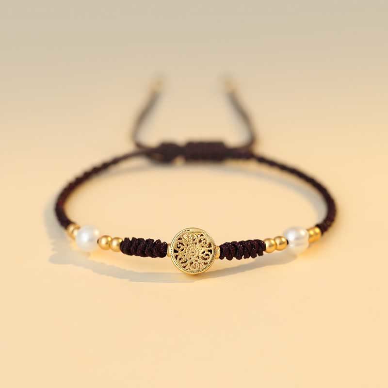 Copper Coin Red String Bracelet for Luck & Protection