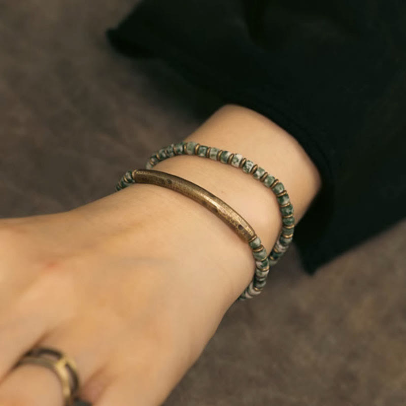 4mm Sodalite Picture Jasper Harmony Wisdom Bracelet