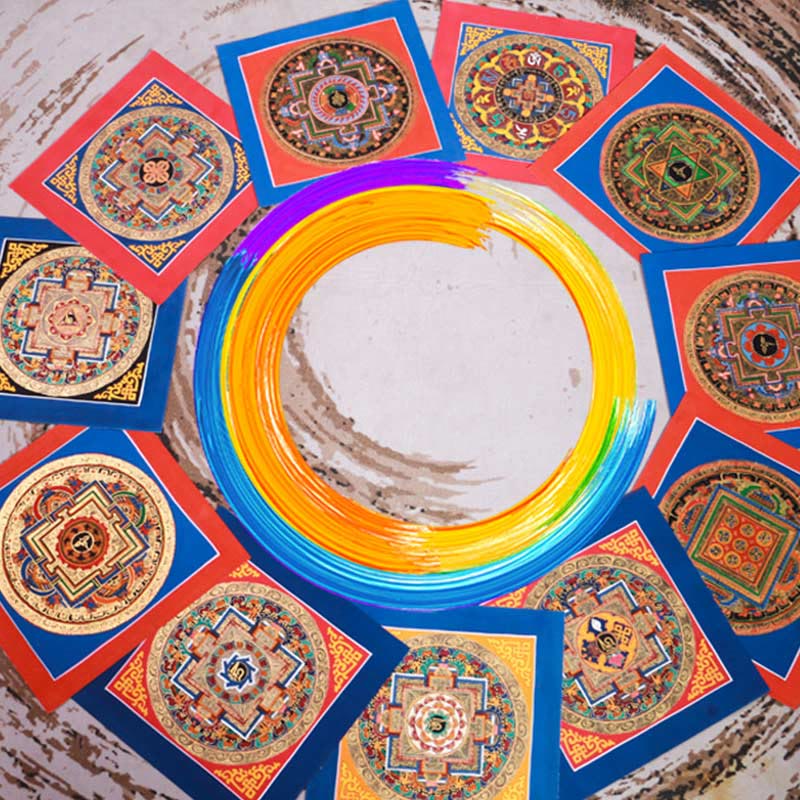 26cm Tibetan Handmade Thangka Painting | Meditation Blessing Art