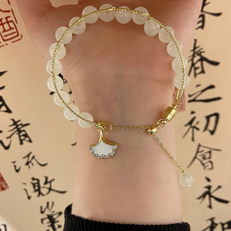 Jade Ginkgo Leaf Luck Bracelet for Prosperity & Abundance