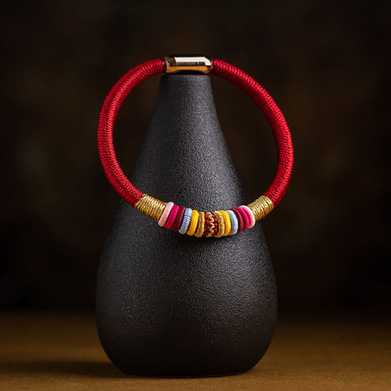 Magnetic Buckle Red String Protection Bracelet with King Kong Knot