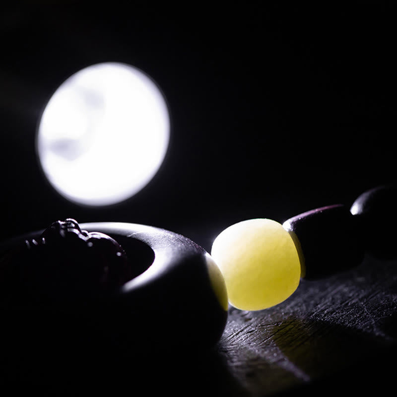 Small Leaf Red Sandalwood Om Mani Padme Hum Protection Key Chain