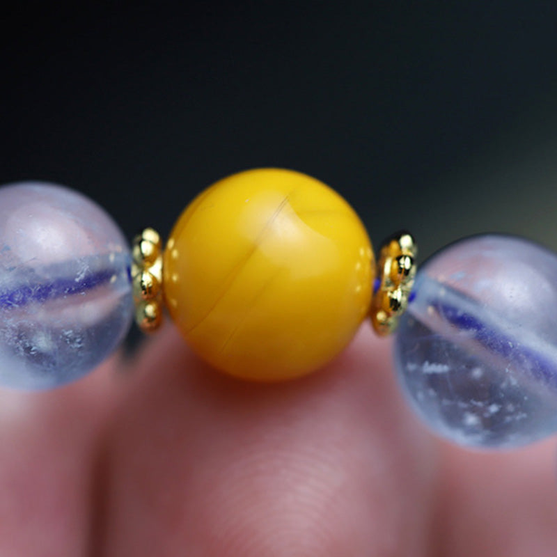 8mm Aquamarine Red Agate Peace Charm Bracelet for Serenity